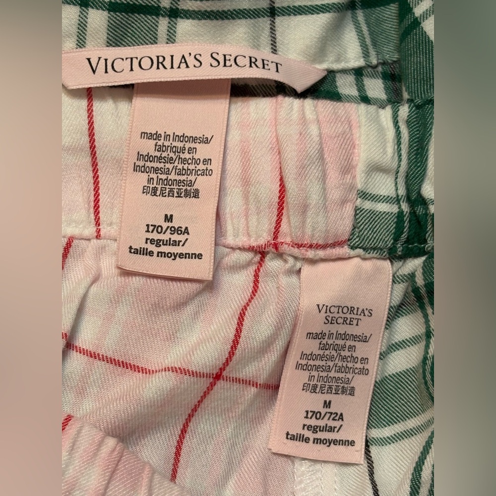Victoria's Secret Red and Green Plaid Pajama Set size M - Picture 4 of 16